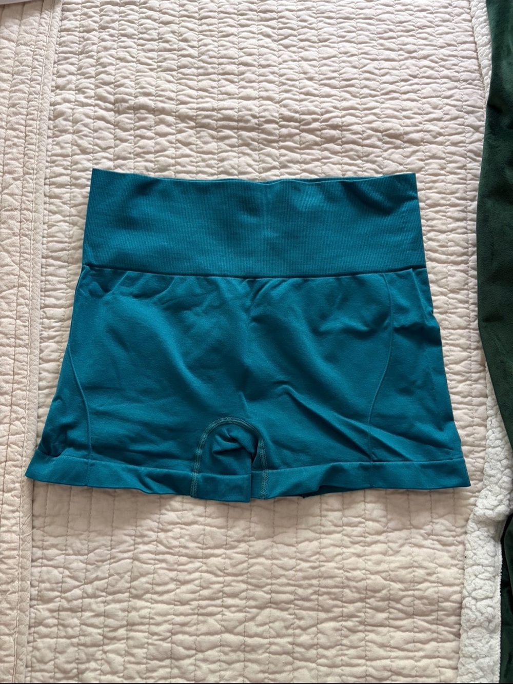 Teal High Waisted Bike Shorts Active Athletic Athleisure Workout Gym Running